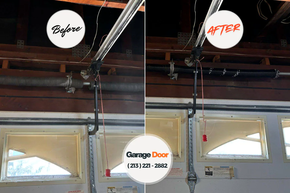 Before and after: garage door repair Riverdale, GA